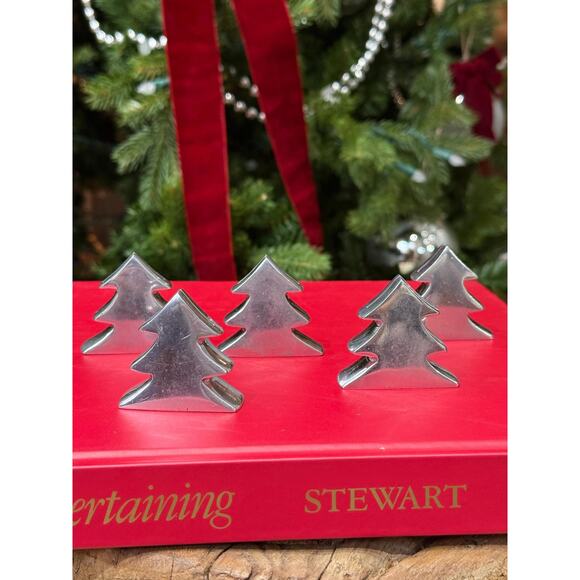 Silver Christmas Tree Place Card or Photo Holder | Set of 5 - Picture 1 of 6